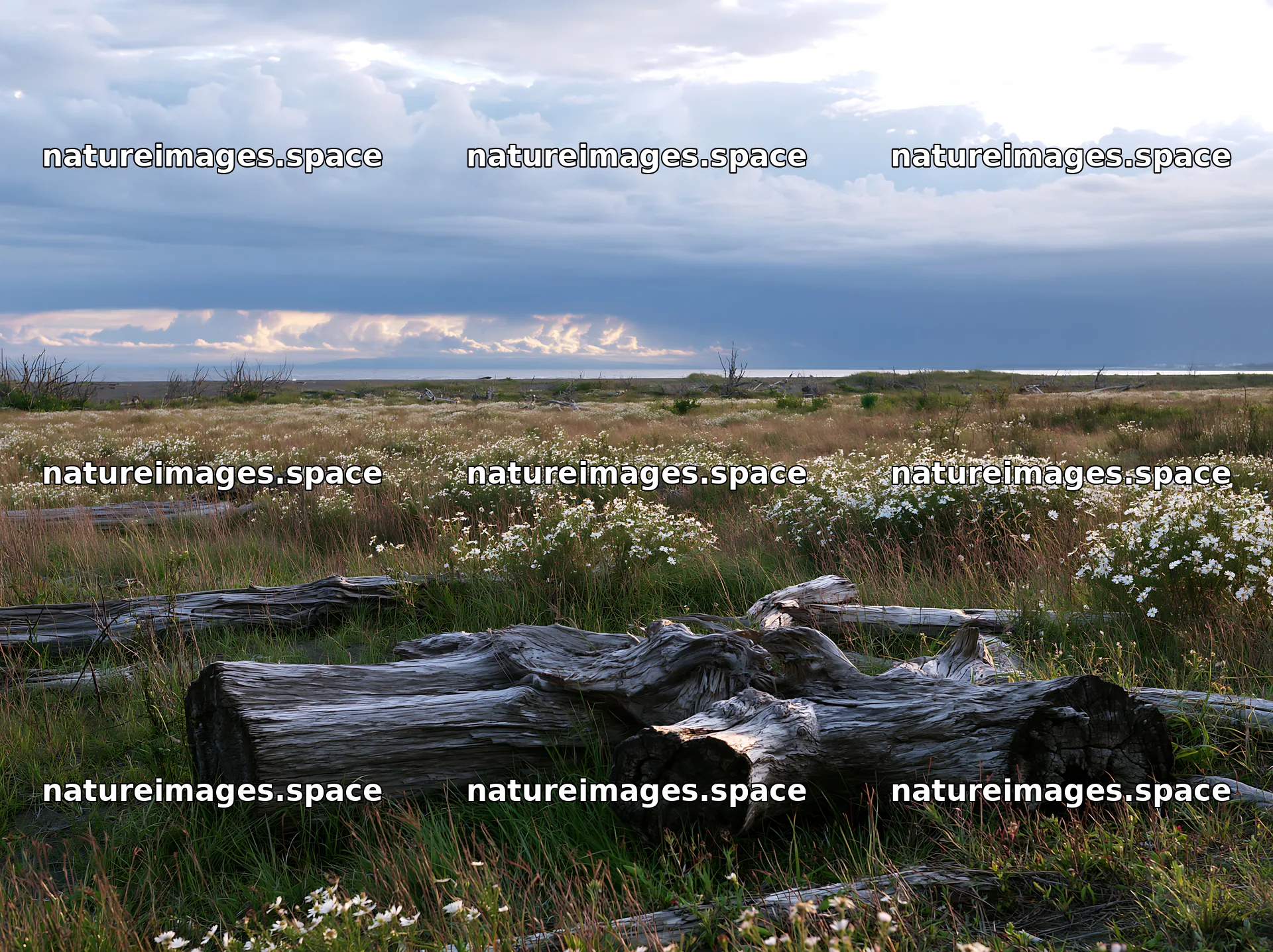 Chiba coastal climate meadow driftwood foreground – nature images 9174x6866