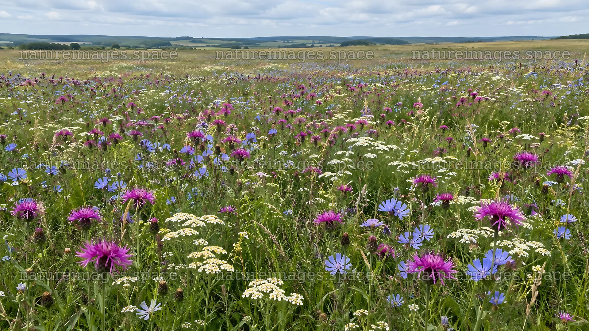 Colorful wildflowers across a rolling meadow – nature images 10324x5812