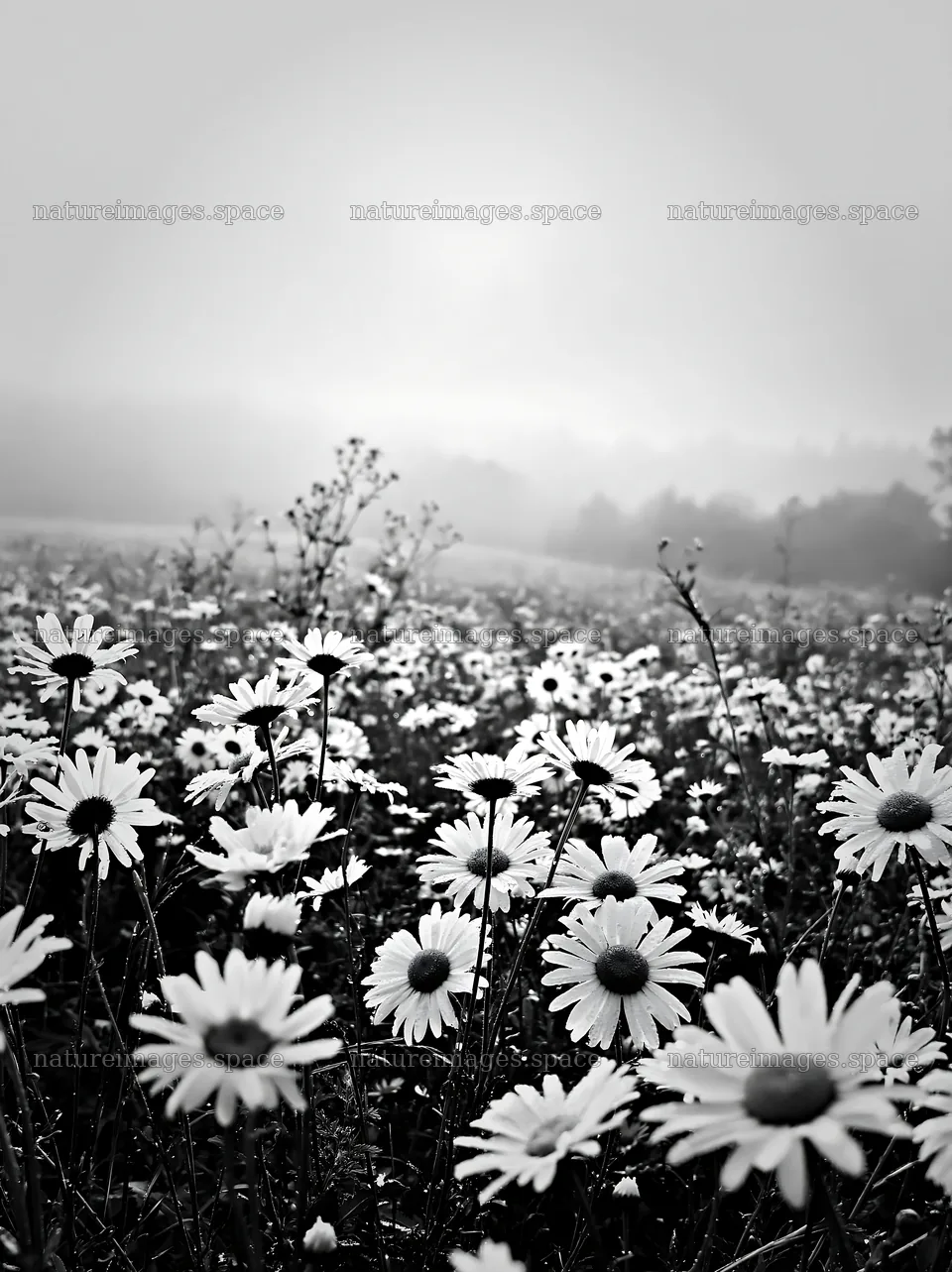 Colorful daisy meadow in bright daylight – nature images 6866x9174
