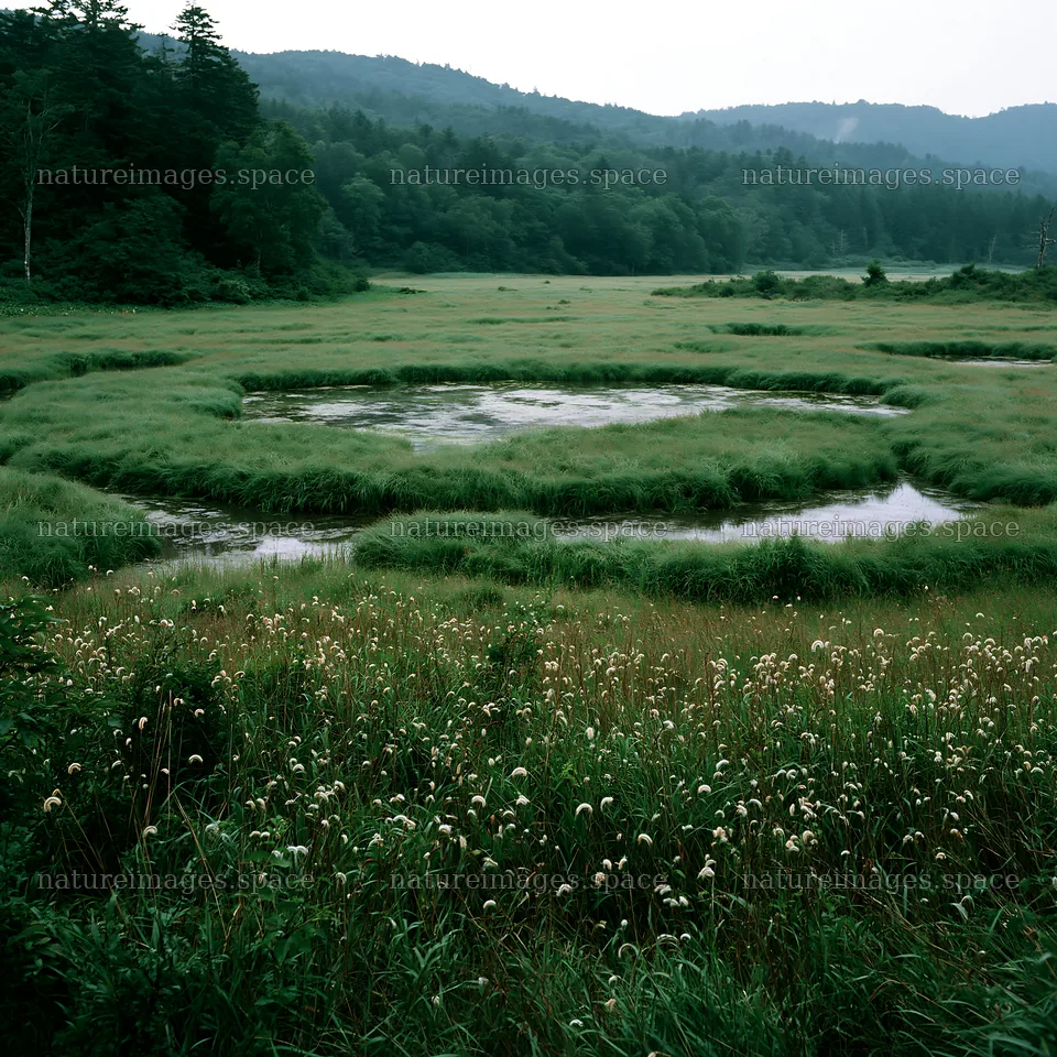 Iwate rain refreshed meadow seedhead foreground – nature images 7938x7938
