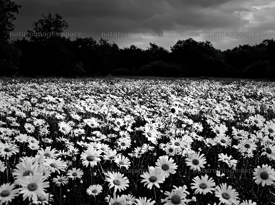 Meadow at the forest edge with blooming flowers – nature images 9174x6866