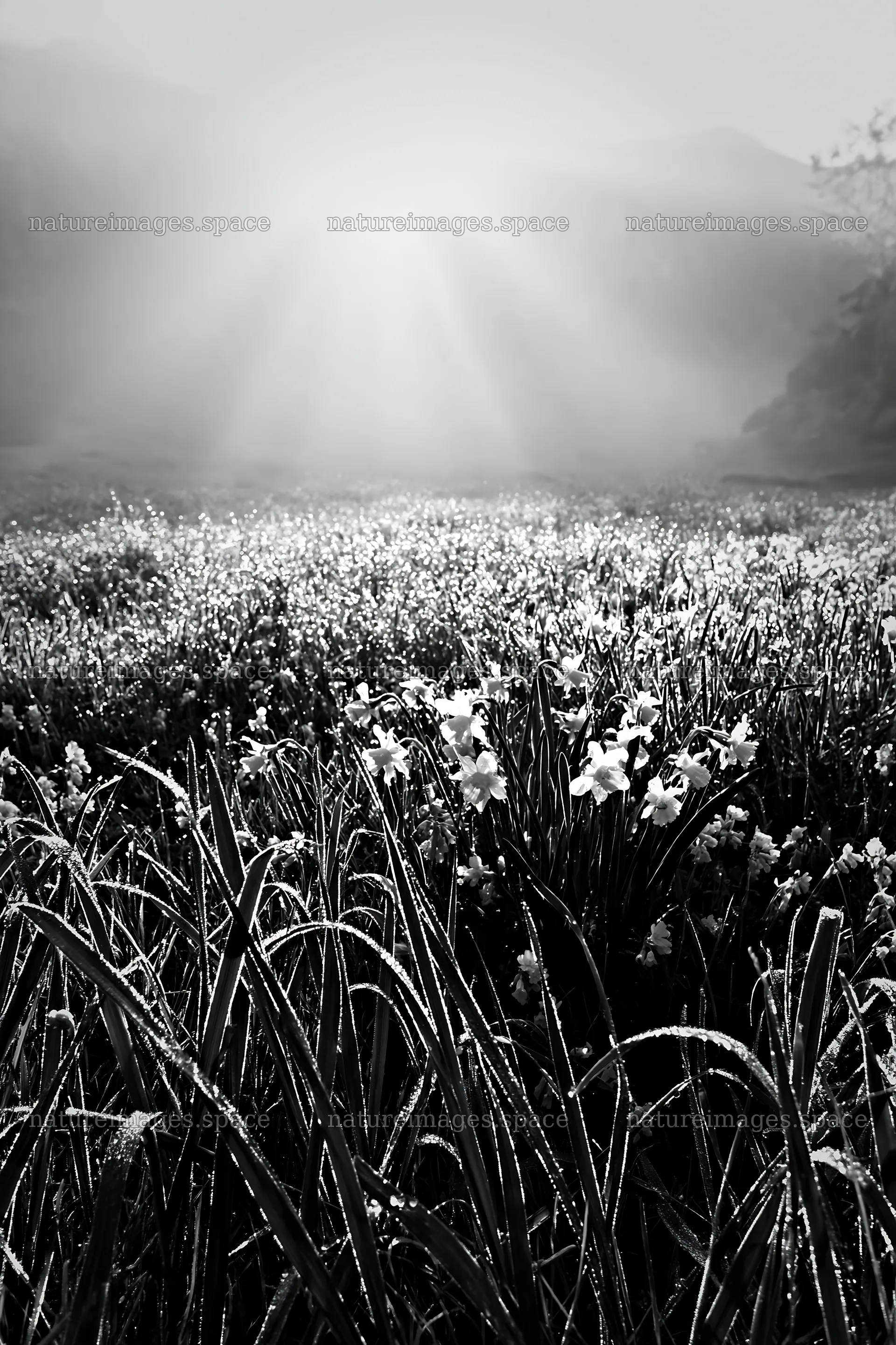 Sunrays illuminating meadow in Picos de Europa – nature images 6480x9722