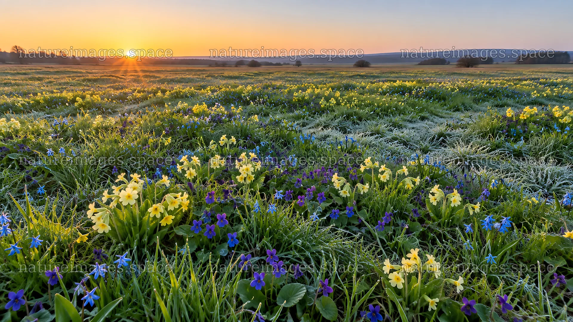 Colorful Flowers Across a Sunlit Meadow – nature images 10324x5812