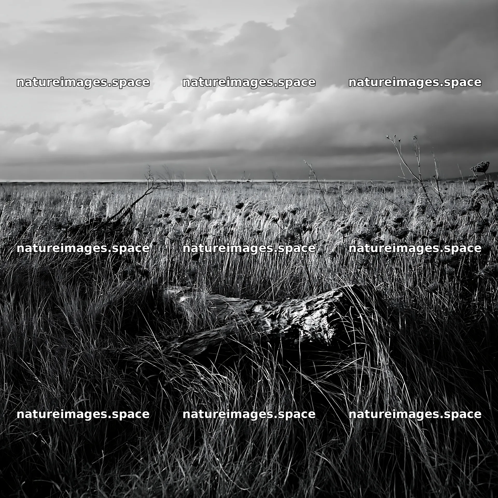 Ishikawa coastal meadow storm washed driftwood on grassy land – nature images 7938x7938