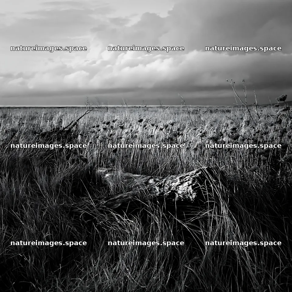 Ishikawa coastal meadow storm washed driftwood on grassy land – nature images 7938x7938