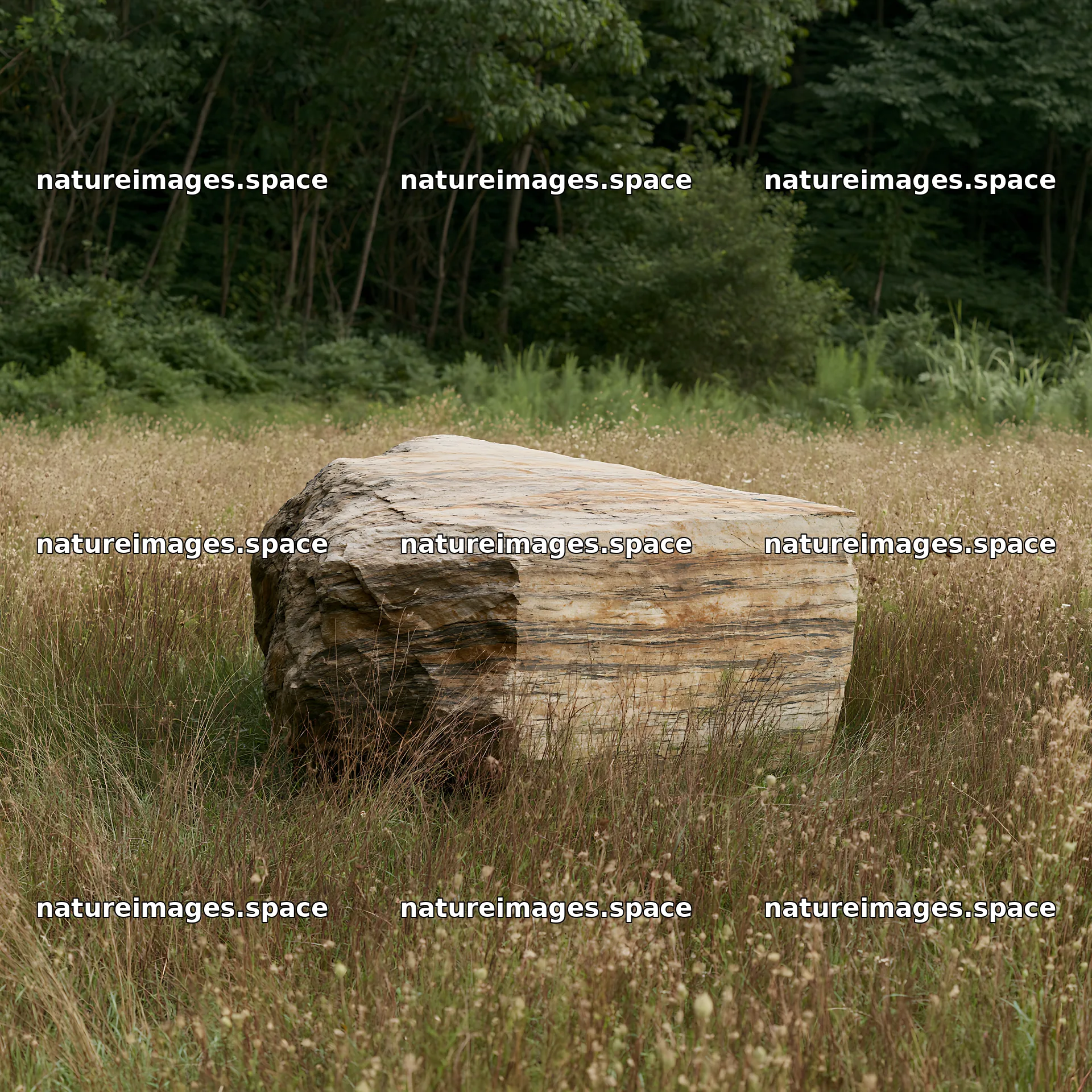 Nagano drought resilient meadow granite boulder in a grassy field – nature images 7938x7938