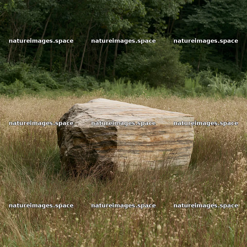Nagano drought resilient meadow granite boulder in a grassy field – nature images 7938x7938