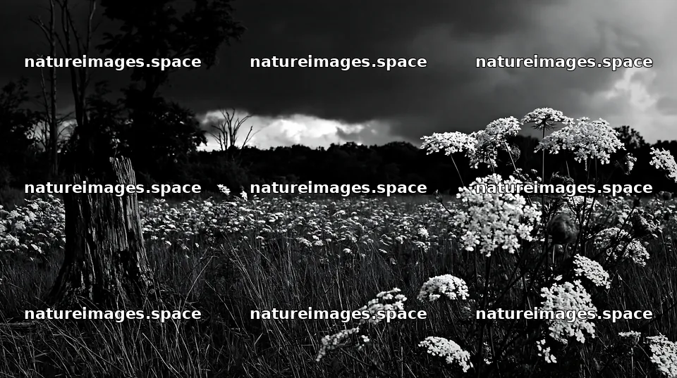 Fukushima native meadow with weathered stump and flowers – nature images 10608x5938