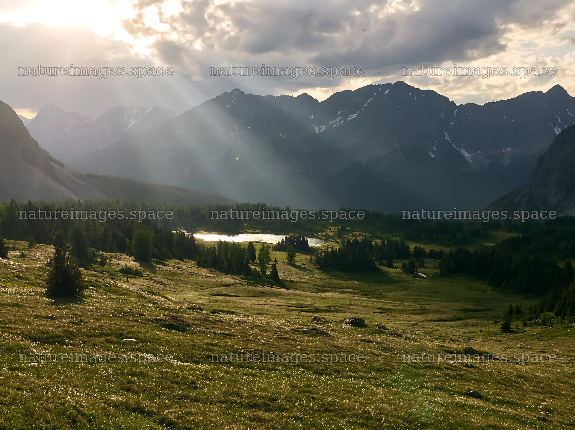 Sunshine Meadows Banff light rays illuminate the landscape – nature images 9174x6866