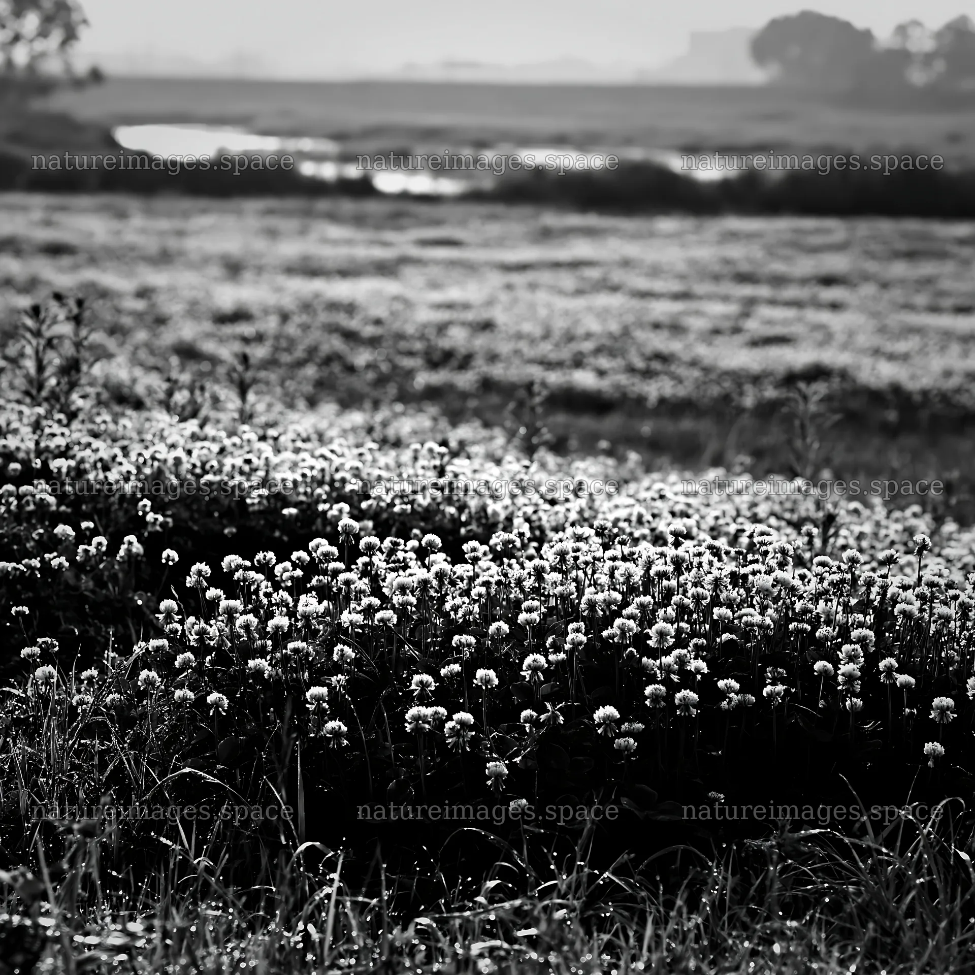 Niigata floodplain restoration meadow dew foreground – nature images 7938x7938