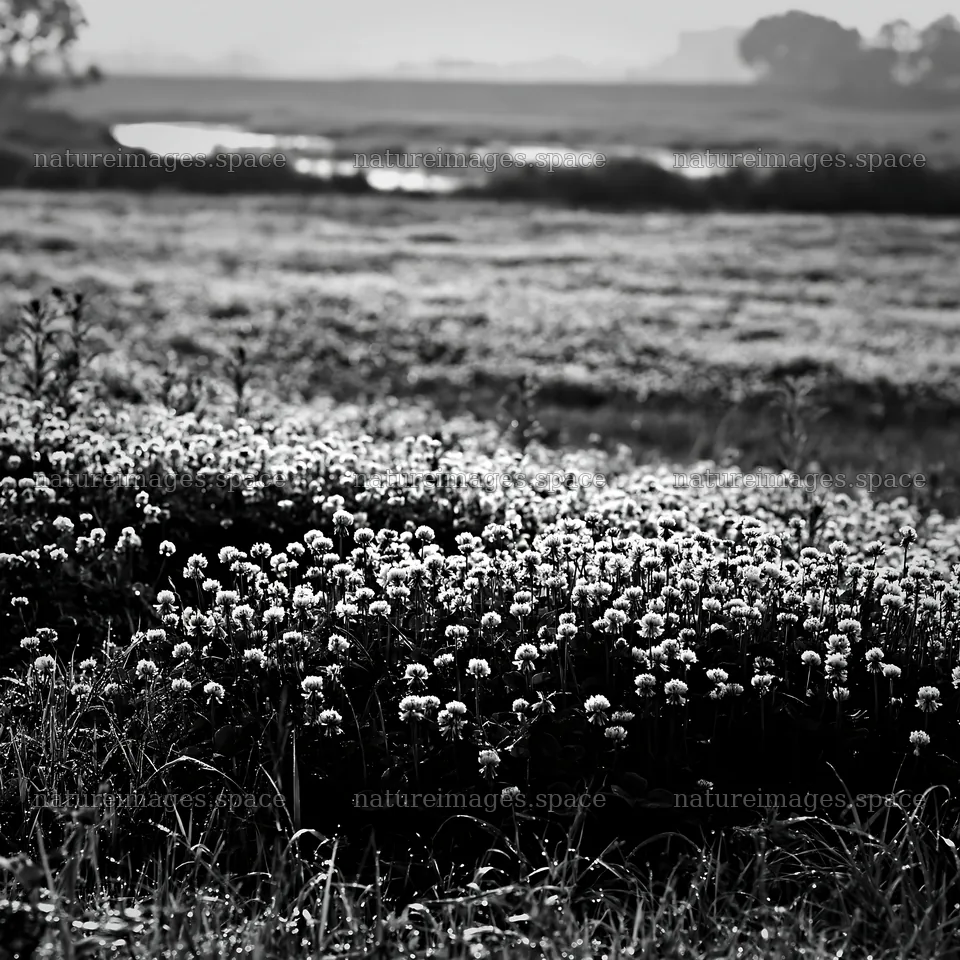 Niigata floodplain restoration meadow dew foreground – nature images 7938x7938