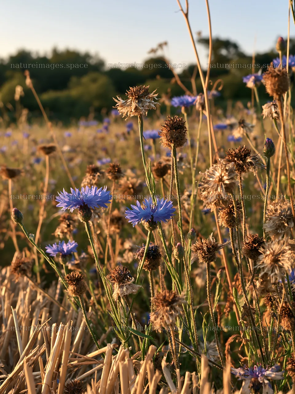 Colorful cornflower meadow with vibrant blue flowers – nature images 6866x9174