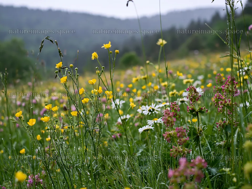 Colorful buttercup meadow with wildflowers in spring – nature images 9174x6866