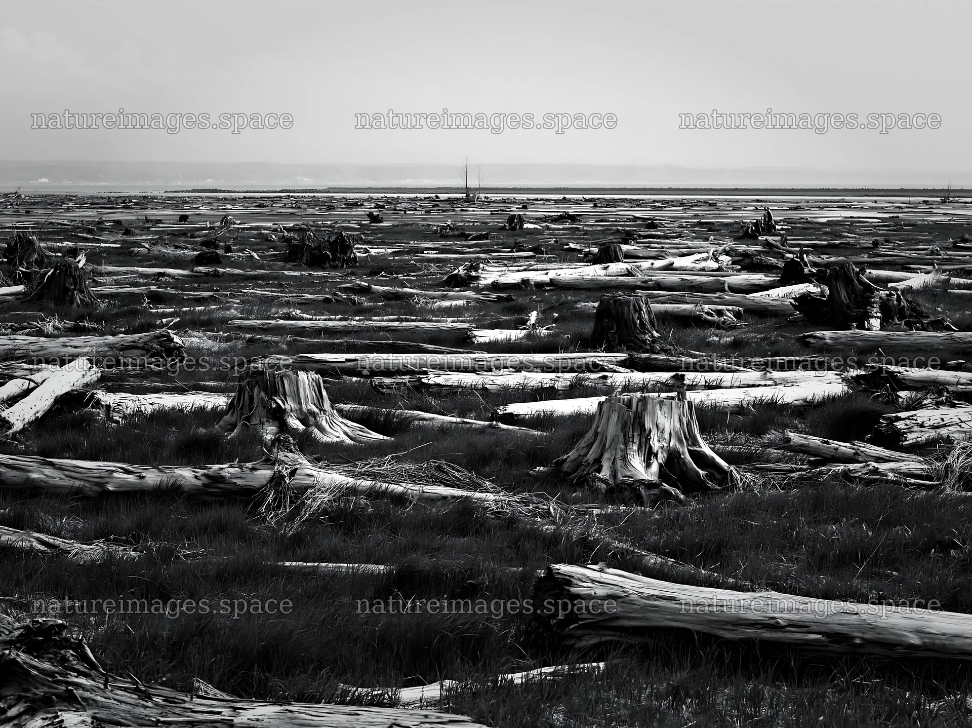 Washed driftwood at Ishikawa coastal meadow during a storm – nature images 9174x6866