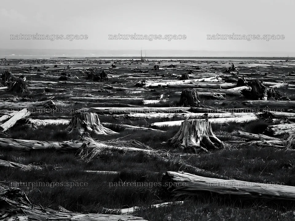 Washed driftwood at Ishikawa coastal meadow during a storm – nature images 9174x6866
